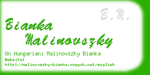 bianka malinovszky business card